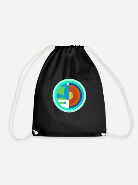 earth - Drawstring Bag - black