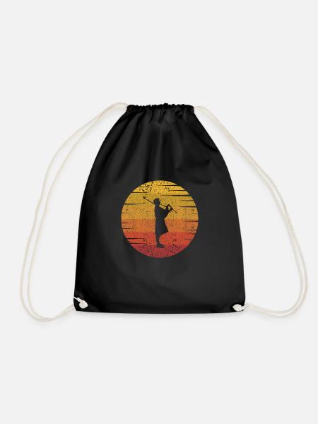 Dudelsack Retro Sunset Dudelsack Irisch Schottisch - Turnbeutel - Schwarz