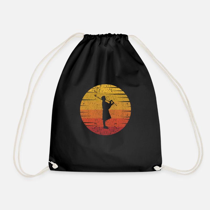 Dudelsack Retro Sunset Dudelsack Irisch Schottisch - Turnbeutel - Schwarz