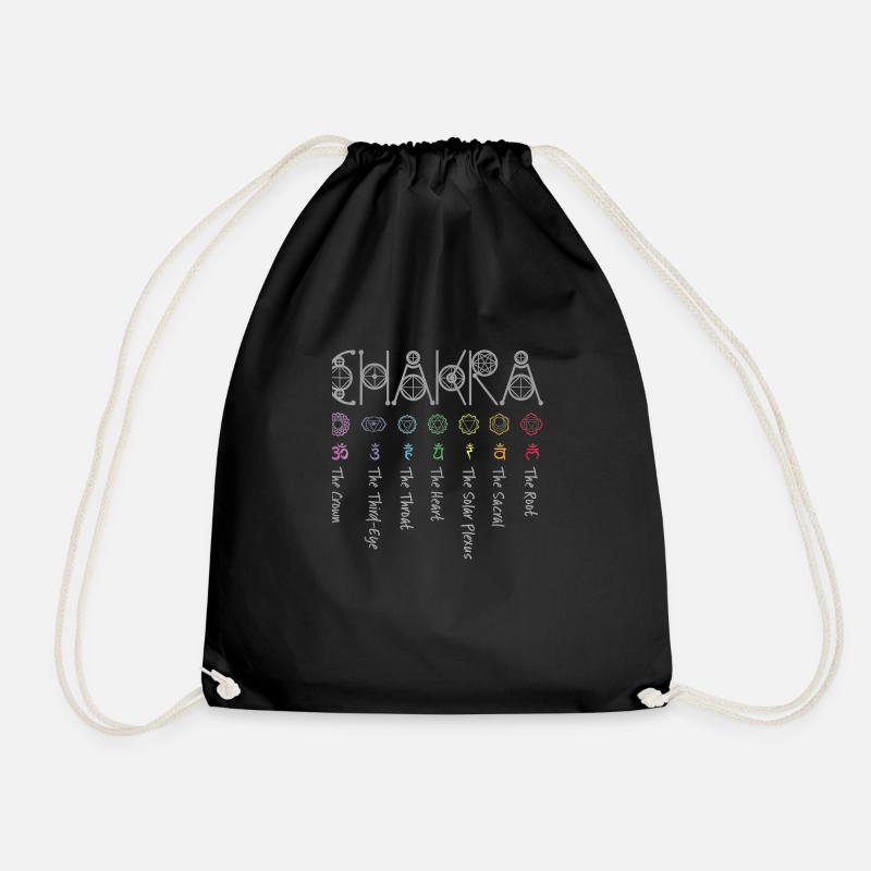 Chakra Yoga - Drawstring Bag - black