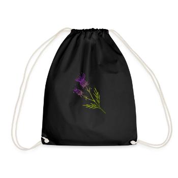 Scotland Thistle Flower Tattoo Design Gift Idea - Drawstring Bag - black - Front