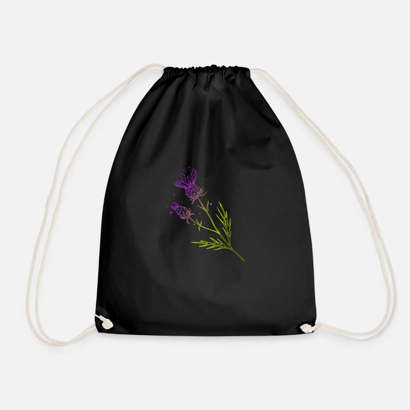 Schottland Distel Blume Tattoo Design Geschenkidee - Turnbeutel - Schwarz