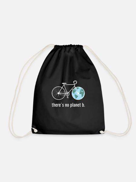planet b_Fahrrad_white_world color - Turnbeutel - Schwarz