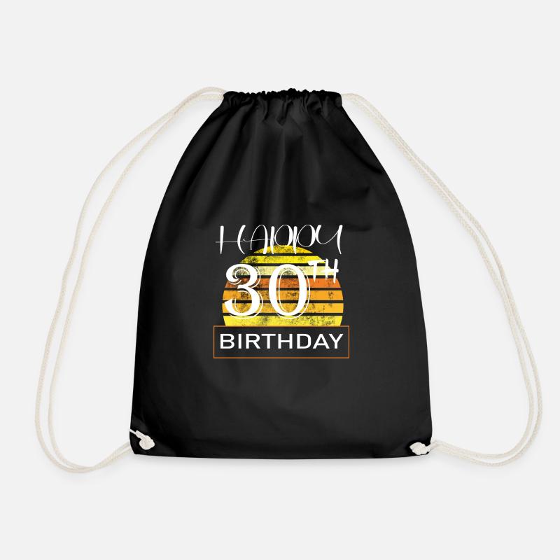Happy Birthday 30 Geburtstag - Drawstring Bag - black