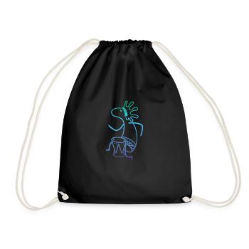 Kokopelli Drummer - Drawstring Bag - black - Front