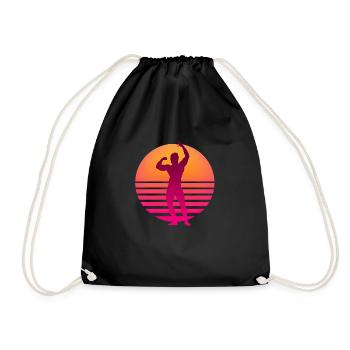 Arnold Retrowave Sun - Drawstring Bag - black - Front