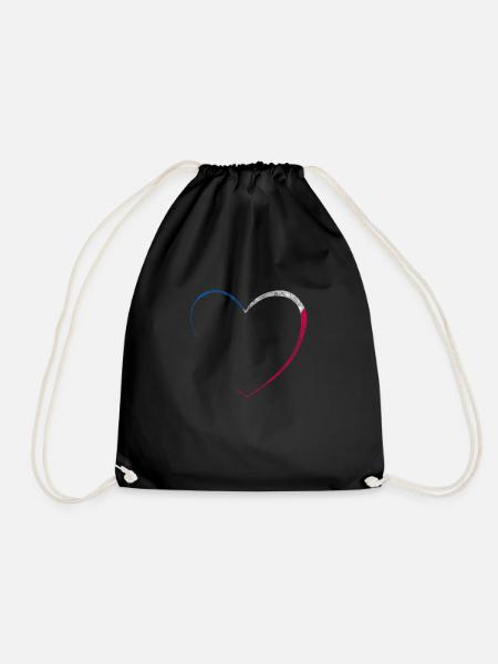 Herz Frankreich Love - Turnbeutel - Schwarz