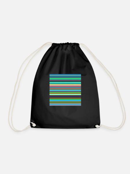 Stripe pattern 270421 - Drawstring Bag - black