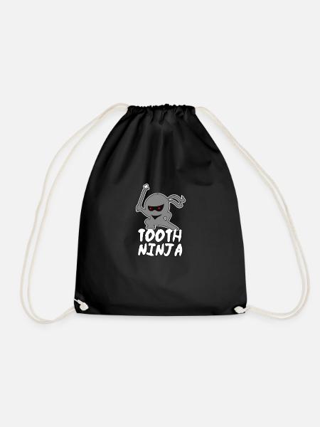 Zahnarzt Tooth Ninja Zahn herausziehen Geschenk - Turnbeutel - Schwarz