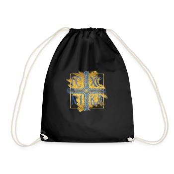 IC XC NIKA - Cross Blue Gold - Drawstring Bag - black - Front
