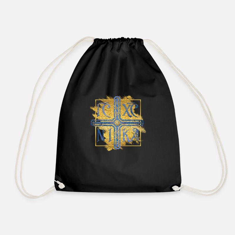 IC XC NIKA - Cross Blue Gold - Drawstring Bag - black