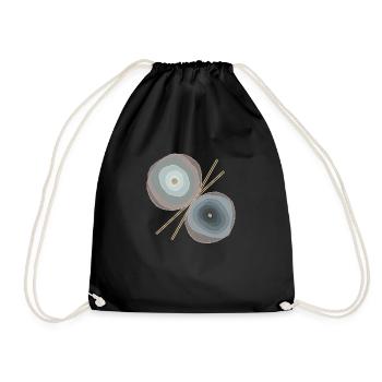 watercolor flowers - Drawstring Bag - black - Front
