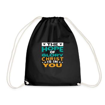 The Hope of Glory Christ is in you - Drawstring Bag - black - Front
