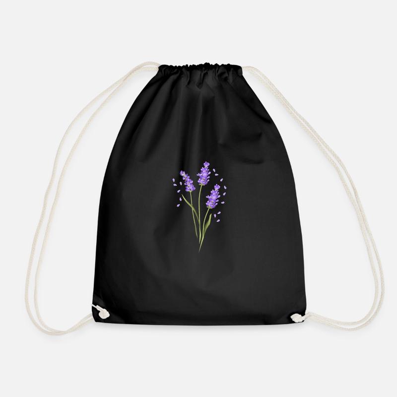 Blume Lila Lavendel Sommer Blume Geschenkidee - Turnbeutel - Schwarz
