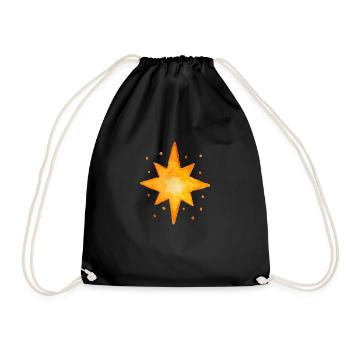 star - Drawstring Bag - black - Front