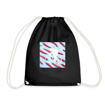sharp circle - Drawstring Bag - black - Front
