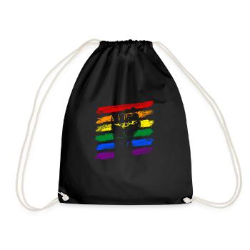 Arc-en-ciel drapeau LGBT Poing - Sac de sport léger - noir - Devant