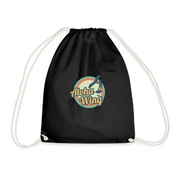 Wing Foiling Aloha Wingsurf cadeau hawaïen - Sac de sport léger - noir - Devant