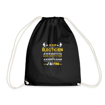 je suis électricien - Sac de sport léger - noir - Devant