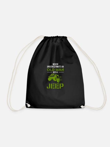 Opa Never Underestimate An Old man With A Jeep - Turnbeutel - Schwarz