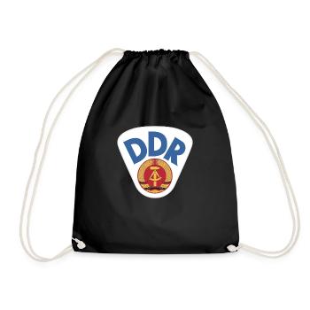 Wappen der DDR Deutschen Demokratischen Republik - Turnbeutel - Schwarz - Vorne