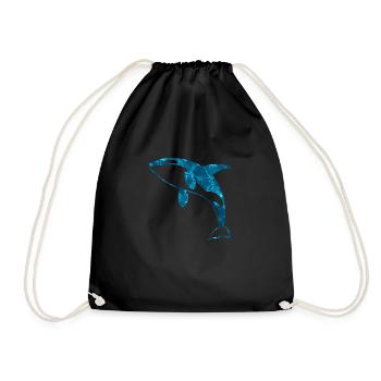 Blue Ocean Orca - Drawstring Bag - black - Front