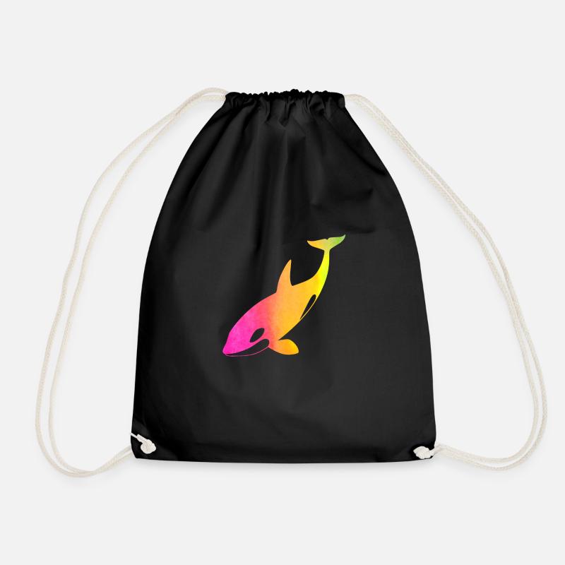 Regenbogen Orca - Turnbeutel - Schwarz