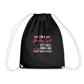 Eishockey I'm a hockey girl just like a normal gir - Turnbeutel - Schwarz - Vorne