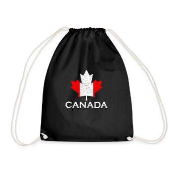 Kanada Ahornblatt Flagge Vintage - Turnbeutel - Schwarz - Vorne