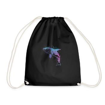 Blau und lila Farbe Splatter Killer Wal - Turnbeutel - Schwarz - Vorne