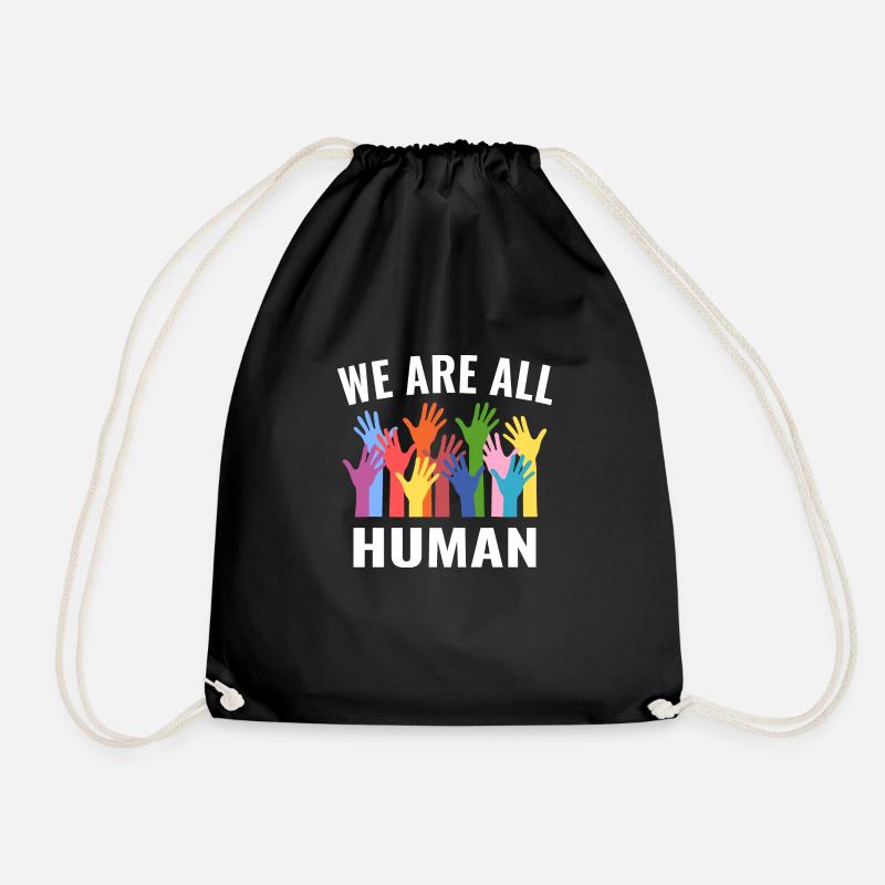 We are all human Gleichberechtigung - Turnbeutel - Schwarz