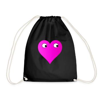 Heart with Eyes CTM - Turnbeutel - Schwarz - Vorne