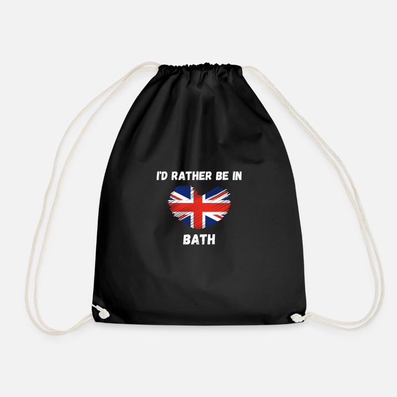 I'd Rather Be In Bath - Union Jack Heart - Turnbeutel - Schwarz