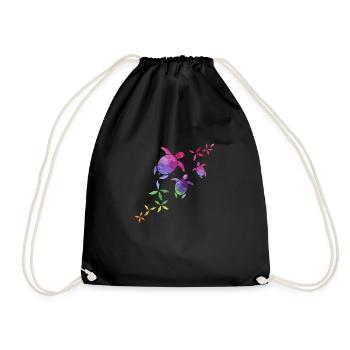 Turtles in the rainbow - Drawstring Bag - black - Front