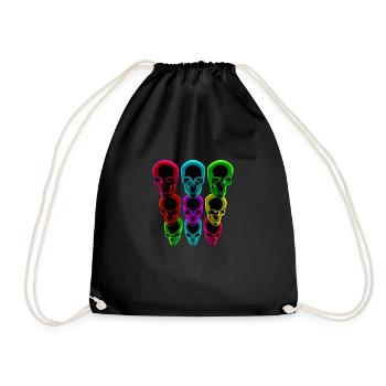 Skull Abstract Skull Design - Drawstring Bag - black - Front