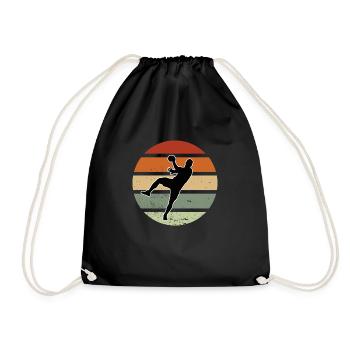 Handball Vintage Motif Retro HandballEr Outfit - Drawstring Bag - black - Front