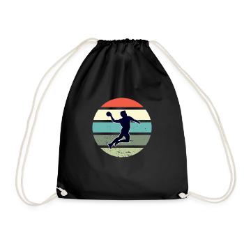 Retro Handball Player Gift HandballEr Motif - Drawstring Bag - black - Front
