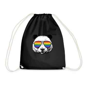LGBT Panda Arc-en-ciel Drapeau LGBTQ Gay Pride - Sac de sport léger - noir - Devant