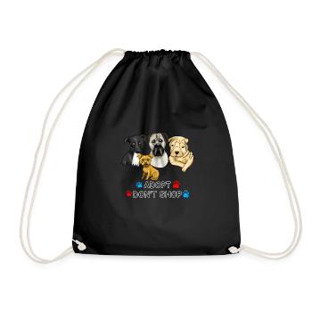 Adopt dont Shop Many dogs - Turnbeutel - Schwarz - Vorne