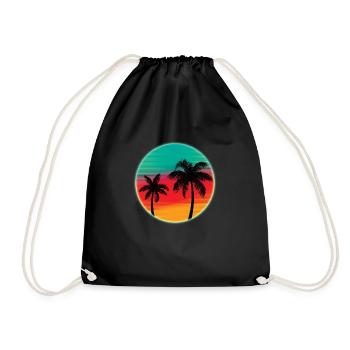 Sun Retro 80s - Drawstring Bag - black - Front