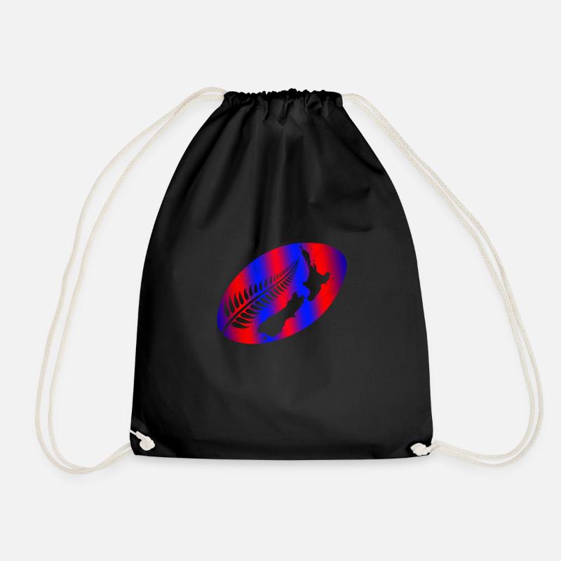 Rugby Aotearoa Neuseeland Silberfarn-Geschenkidee - Turnbeutel - Schwarz