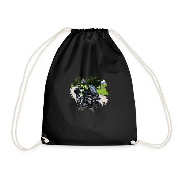 Motorcyclist - Drawstring Bag - black - Front