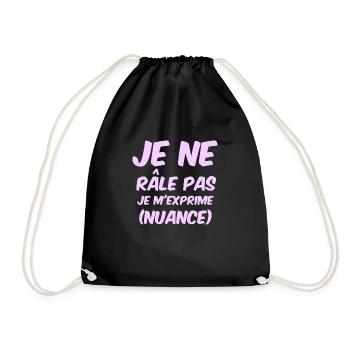 je ne râle pas je m'exprime (nuance) - Sac de sport léger - noir - Devant