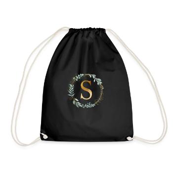 Personnalisable Monogramme S Kranz Botanique - Sac de sport léger - noir - Devant