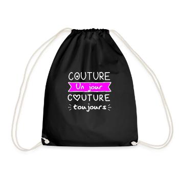 Couture un jour couture toujours humour couture - Sac de sport léger - noir - Devant