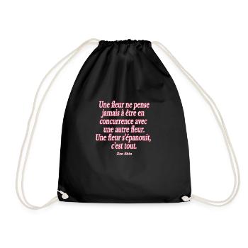 citation epanouissement fleur concurrence zen rose - Sac de sport léger - noir - Devant