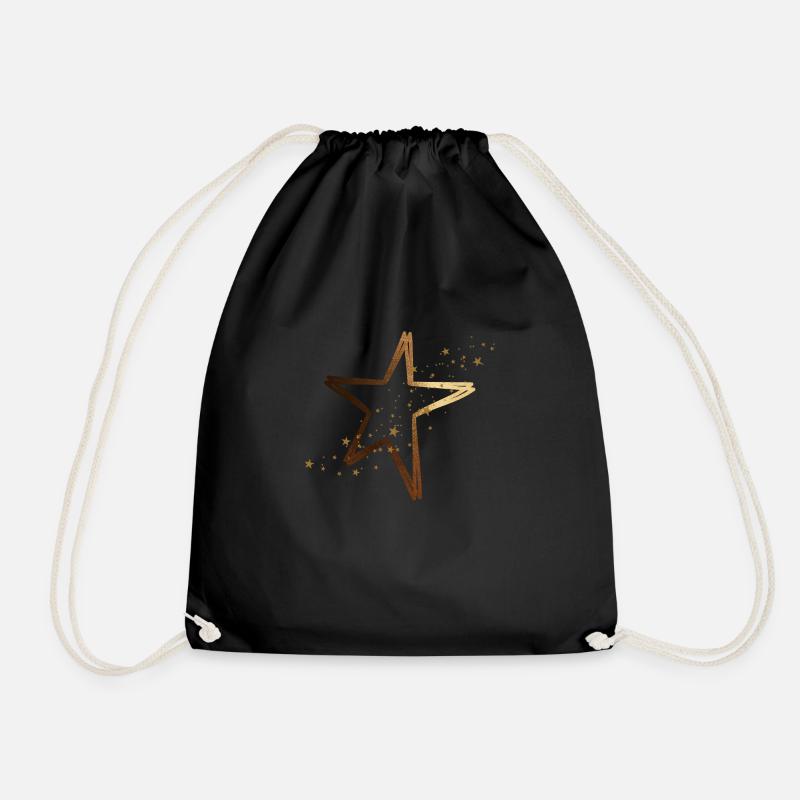 Star - Drawstring Bag - black