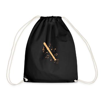 Soprano flûte à bec avec musique note idée cadeau - Sac de sport léger - noir - Devant