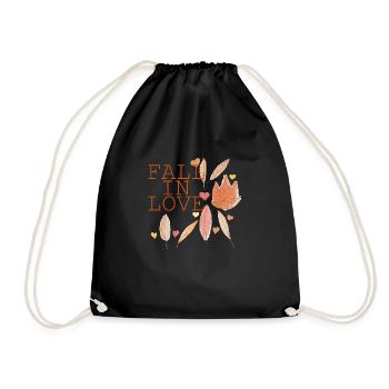 Autumn Leaf Forest Tree Gift Idea - Drawstring Bag - black - Front