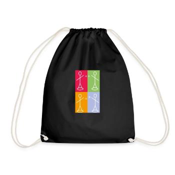 joueur petanque géométrique facon andy - Sac de sport léger - noir - Devant